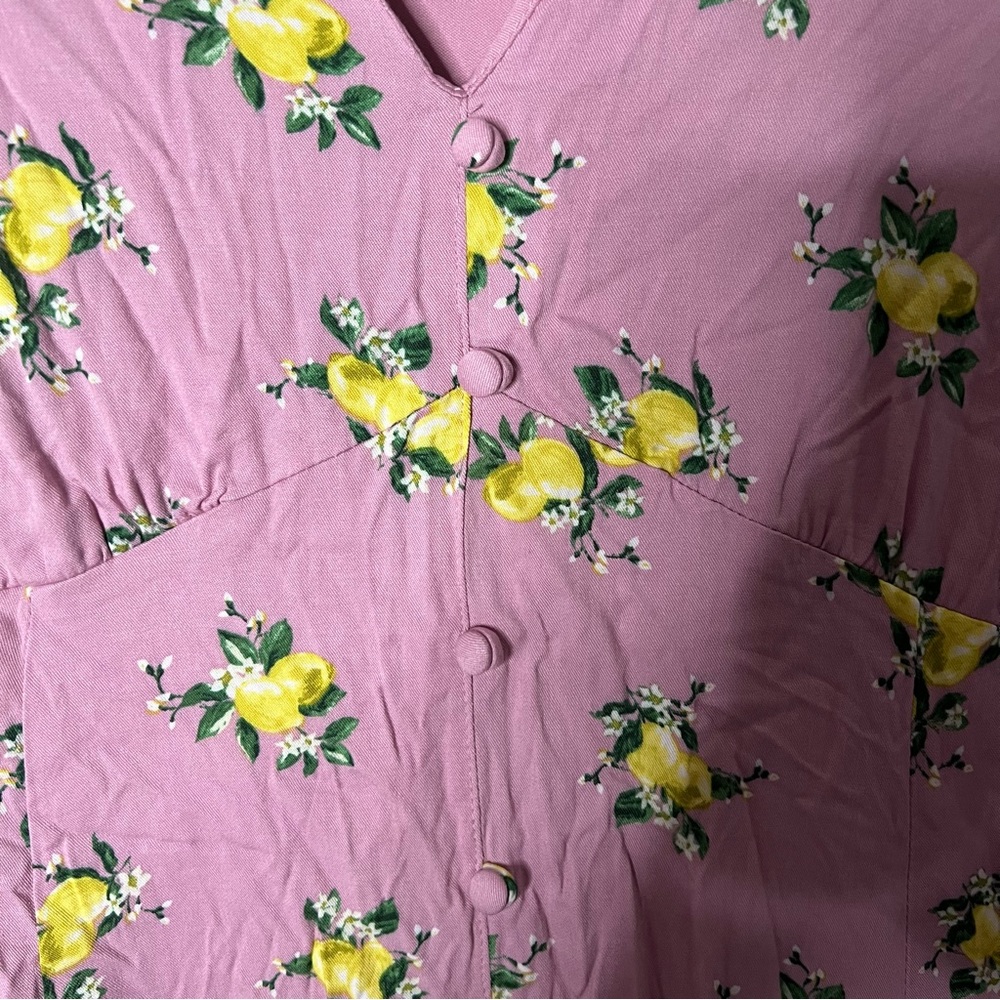 Torrid Lemon Midi Challis Button-Front Dress 2x W… - image 4